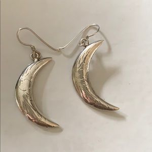 Sterling silver crescent moon earrings